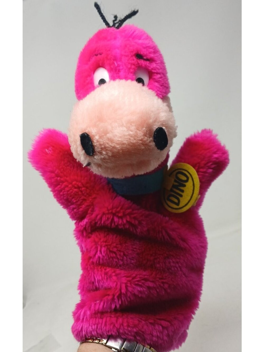 VTG Hanna-Barbera 1980 Mighty Star Hand Puppet Plush Dino Flintstones 11” #I-2